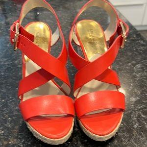Orange Michael Kors leather sandals
